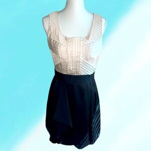 Max & Cleo Ivory & Black Cocktail Dress